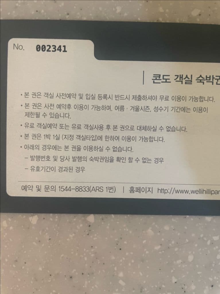 웰리힐리파크 VIP 콘도 숙박권 이미지 2